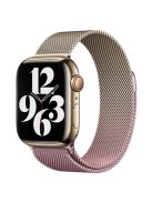 For Apple Watch 10 46mm / Ultra 2 / Ultra 49mm / 9 8 7 45mm / SE (2023) SE (2022) SE 6 5 4 44mm / 3 2 1 42mm Milanese Mesh Watchband - Gold+Light Pink