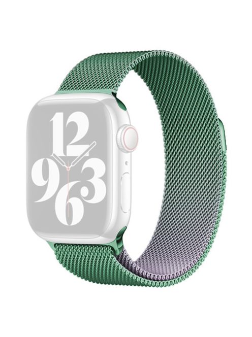 For Apple Watch 10 46mm / Ultra 2 / Ultra 49mm / 9 8 7 45mm / SE (2023) SE (2022) SE 6 5 4 44mm / 3 2 1 42mm Milanese Mesh Watchband - Light Purple+Light Green