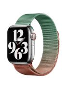 For Apple Watch 10 46mm / Ultra 2 / Ultra 49mm / 9 8 7 45mm / SE (2023) SE (2022) SE 6 5 4 44mm / 3 2 1 42mm Milanese Mesh Watchband - Orange+Light Green