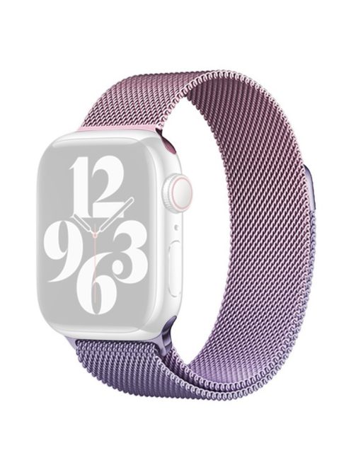 For Apple Watch 10 46mm / Ultra 2 / Ultra 49mm / 9 8 7 45mm / SE (2023) SE (2022) SE 6 5 4 44mm / 3 2 1 42mm Milanese Mesh Watchband - Pink+Lavender