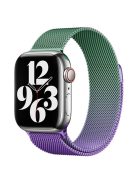 For Apple Watch 10 46mm / Ultra 2 / Ultra 49mm / 9 8 7 45mm / SE (2023) SE (2022) SE 6 5 4 44mm / 3 2 1 42mm Milanese Mesh Watchband - Purple+Light Green