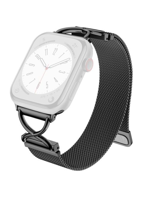 For Apple Watch 10 46mm / Ultra 2 / Ultra 49mm / 9 8 7 45mm / SE (2023) SE (2022) SE 6 5 4 44mm / 3 2 1 42mm Milanese Metal Band - Black