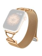 For Apple Watch 10 46mm / Ultra 2 / Ultra 49mm / 9 8 7 45mm / SE (2023) SE (2022) SE 6 5 4 44mm / 3 2 1 42mm Milanese Metal Band - Rose Gold