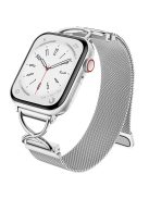 For Apple Watch 10 46mm / Ultra 2 / Ultra 49mm / 9 8 7 45mm / SE (2023) SE (2022) SE 6 5 4 44mm / 3 2 1 42mm Milanese Metal Silver Band