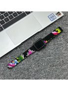 For Apple Watch 10 46mm / Ultra 2 / Ultra 49mm / 9 8 7 45mm / SE (2023) SE (2022) SE 6 5 4 44mm / 3 2 1 42mm Northeast Flower Nylon Strap - Black Flower