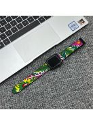 For Apple Watch 10 46mm / Ultra 2 / Ultra 49mm / 9 8 7 45mm / SE (2023) SE (2022) SE 6 5 4 44mm / 3 2 1 42mm Northeast Flower Nylon Strap - Green Flower