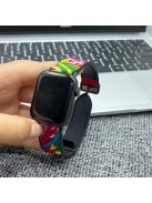 For Apple Watch 10 46mm / Ultra 2 / Ultra 49mm / 9 8 7 45mm / SE (2023) SE (2022) SE 6 5 4 44mm / 3 2 1 42mm Northeast Flower Nylon Strap - Red Flower