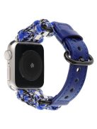 For Apple Watch 10 46mm / Ultra 2 / Ultra 49mm / 9 8 7 45mm / SE (2023) SE (2022) SE 6 5 4 44mm / 3 2 1 42mm Nuts Decor Watch Band  - Blue Camo