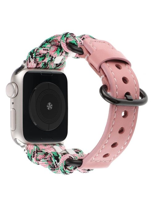 For Apple Watch 10 46mm / Ultra 2 / Ultra 49mm / 9 8 7 45mm / SE (2023) SE (2022) SE 6 5 4 44mm / 3 2 1 42mm Nuts Decor Watch Band  - Pink Camo