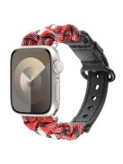 For Apple Watch 10 46mm / Ultra 2 / Ultra 49mm / 9 8 7 45mm / SE (2023) SE (2022) SE 6 5 4 44mm / 3 2 1 42mm Nuts Decorwatch Band  - Black+Red Camo