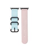 For Apple Watch 10 46mm / Ultra 2 / Ultra 49mm / 9 8 7 45mm / SE (2023) SE (2022) SE 6 5 4 44mm / 3 2 1 42mm Nylon Band Sport Wrist Strap - Blue+Pink