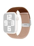 For Apple Watch 10 46mm / Ultra 2 / Ultra 49mm / 9 8 7 45mm / SE (2023) SE (2022) SE 6 5 4 44mm / 3 2 1 42mm Nylon Bracelet Strap - Coffee+Khaki