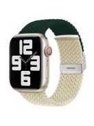 For Apple Watch 10 46mm / Ultra 2 / Ultra 49mm / 9 8 7 45mm / SE (2023) SE (2022) SE 6 5 4 44mm / 3 2 1 42mm Nylon Bracelet Strap - Green+Beige