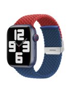 For Apple Watch 10 46mm / Ultra 2 / Ultra 49mm / 9 8 7 45mm / SE (2023) SE (2022) SE 6 5 4 44mm / 3 2 1 42mm Nylon Bracelet Strap - Red+Blue