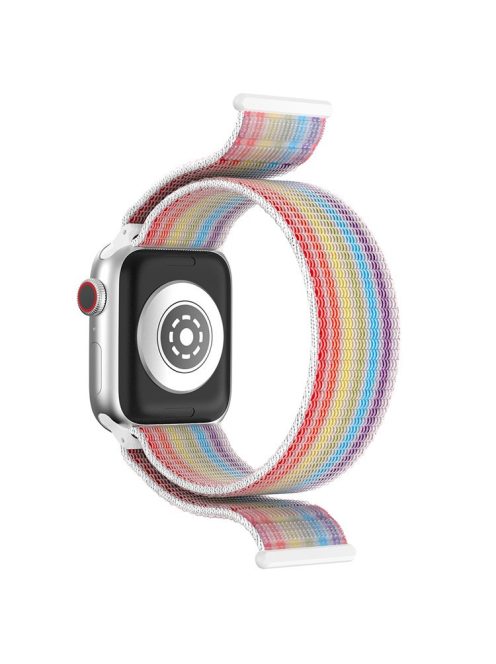 For Apple Watch 10 46mm / Ultra 2 / Ultra 49mm / 9 8 7 45mm / SE (2023) SE (2022) SE 6 5 4 44mm / 3 2 1 42mm Nylon Watch Band - Rainbow