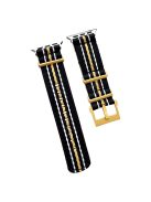 For Apple Watch 10 46mm / Ultra 2 / Ultra 49mm / 9 8 7 45mm / SE (2023) SE (2022) SE 6 5 4 44mm / 3 2 1 42mm Nylon Watch Strap - Black / Gold