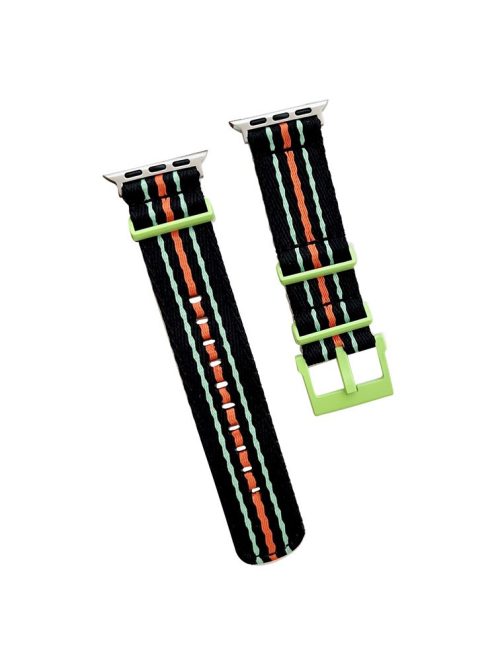 For Apple Watch 10 46mm / Ultra 2 / Ultra 49mm / 9 8 7 45mm / SE (2023) SE (2022) SE 6 5 4 44mm / 3 2 1 42mm Nylon Watch Strap - Black / Green