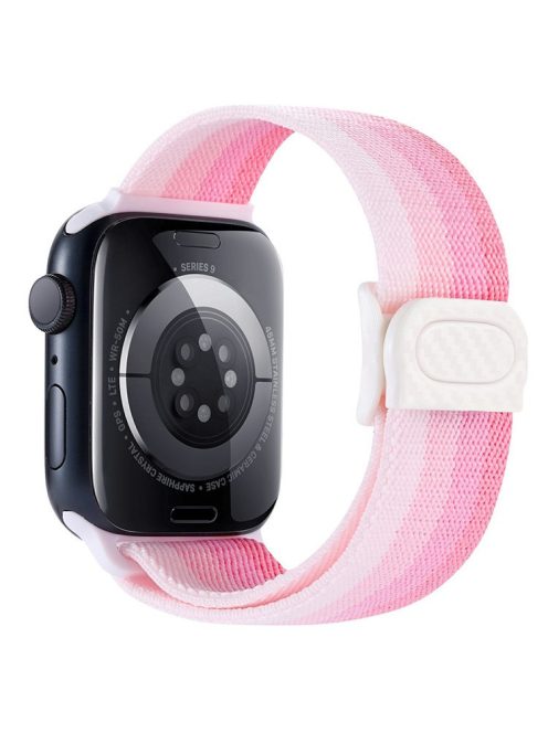 For Apple Watch 10 46mm / Ultra 2 / Ultra 49mm / 9 8 7 45mm / SE (2023) SE (2022) SE 6 5 4 44mm / 3 2 1 42mm Nylon Watch Strap - Gradient Pink