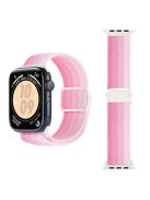 For Apple Watch 10 46mm / Ultra 2 / Ultra 49mm / 9 8 7 45mm / SE (2023) SE (2022) SE 6 5 4 44mm / 3 2 1 42mm Nylon Watch Strap - Gradient Pink