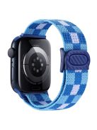 For Apple Watch 10 46mm / Ultra 2 / Ultra 49mm / 9 8 7 45mm / SE (2023) SE (2022) SE 6 5 4 44mm / 3 2 1 42mm Nylon Watch Strap - Plaid Blue