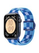 For Apple Watch 10 46mm / Ultra 2 / Ultra 49mm / 9 8 7 45mm / SE (2023) SE (2022) SE 6 5 4 44mm / 3 2 1 42mm Nylon Watch Strap - Plaid Blue