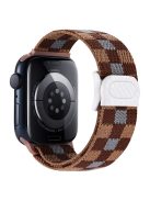 For Apple Watch 10 46mm / Ultra 2 / Ultra 49mm / 9 8 7 45mm / SE (2023) SE (2022) SE 6 5 4 44mm / 3 2 1 42mm Nylon Watch Strap - Plaid Brown