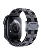 For Apple Watch 10 46mm / Ultra 2 / Ultra 49mm / 9 8 7 45mm / SE (2023) SE (2022) SE 6 5 4 44mm / 3 2 1 42mm Nylon Watch Strap - Plaid Grey