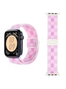 For Apple Watch 10 46mm / Ultra 2 / Ultra 49mm / 9 8 7 45mm / SE (2023) SE (2022) SE 6 5 4 44mm / 3 2 1 42mm Nylon Watch Strap - Plaid Pink