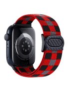 For Apple Watch 10 46mm / Ultra 2 / Ultra 49mm / 9 8 7 45mm / SE (2023) SE (2022) SE 6 5 4 44mm / 3 2 1 42mm Nylon Watch Strap - Plaid Red