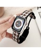 For Apple Watch 10 46mm / Ultra 2 / Ultra 49mm / 9 8 7 45mm / SE (2023) SE (2022) SE 6 5 4 44mm / 3 2 1 42mm Nylon+Silicone Strap - Coffee+White