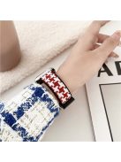 For Apple Watch 10 46mm / Ultra 2 / Ultra 49mm / 9 8 7 45mm / SE (2023) SE (2022) SE 6 5 4 44mm / 3 2 1 42mm Nylon+Silicone Strap - Red+White