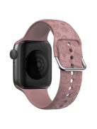 For Apple Watch 10 46mm / Ultra 2 / Ultra 49mm / 9 8 7 45mm / SE (2023) SE (2022) SE 6 5 4 44mm / 3 2 1 42mm Pattern Imprinted Silicone Strap - Light Coffee