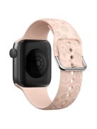 For Apple Watch 10 46mm / Ultra 2 / Ultra 49mm / 9 8 7 45mm / SE (2023) SE (2022) SE 6 5 4 44mm / 3 2 1 42mm Pattern Imprinted Silicone Strap - Pink