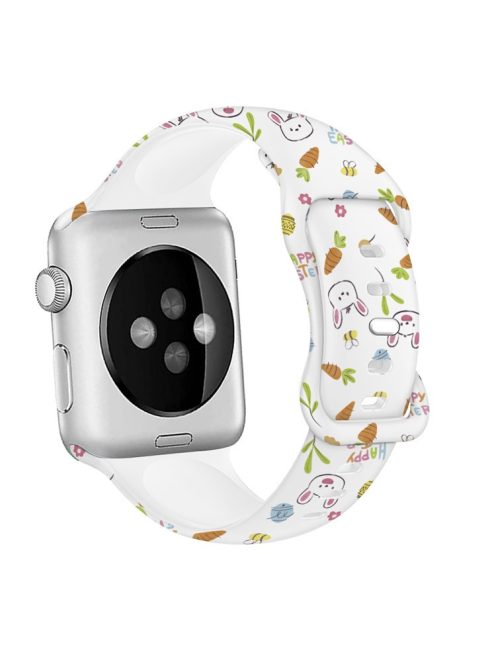 For Apple Watch 10 46mm / Ultra 2 / Ultra 49mm / 9 8 7 45mm / SE (2023) SE (2022) SE 6 5 4 44mm / 3 2 1 42mm Pattern Silicone Watch Band - Easter Pattern 2