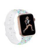 For Apple Watch 10 46mm / Ultra 2 / Ultra 49mm / 9 8 7 45mm / SE (2023) SE (2022) SE 6 5 4 44mm / 3 2 1 42mm Pattern Silicone Watch Band - Easter Pattern 4