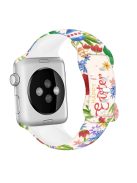 For Apple Watch 10 46mm / Ultra 2 / Ultra 49mm / 9 8 7 45mm / SE (2023) SE (2022) SE 6 5 4 44mm / 3 2 1 42mm Pattern Silicone Watch Band - Easter Pattern 5