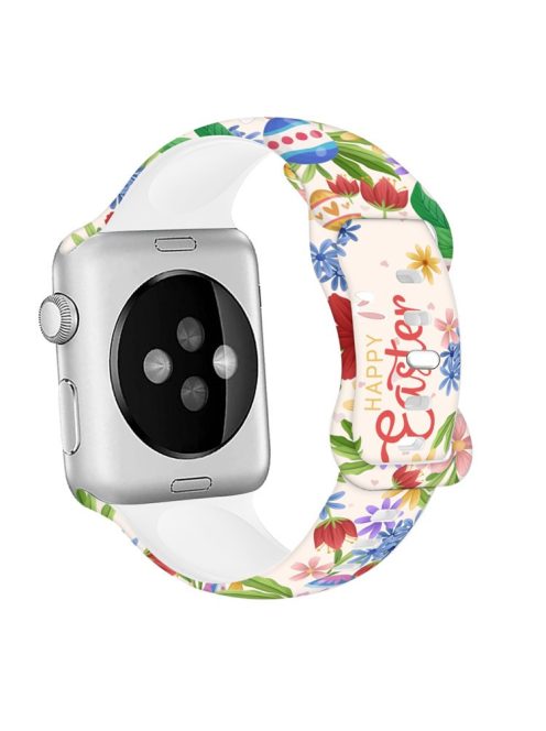 For Apple Watch 10 46mm / Ultra 2 / Ultra 49mm / 9 8 7 45mm / SE (2023) SE (2022) SE 6 5 4 44mm / 3 2 1 42mm Pattern Silicone Watch Band - Easter Pattern 5