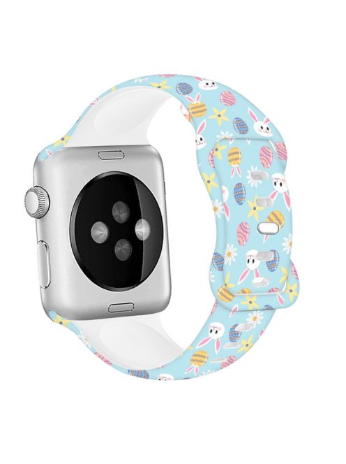 For Apple Watch 10 46mm / Ultra 2 / Ultra 49mm / 9 8 7 45mm / SE (2023) SE (2022) SE 6 5 4 44mm / 3 2 1 42mm Pattern Silicone Watch Band - Easter Pattern 6