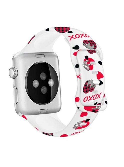 For Apple Watch 10 46mm / Ultra 2 / Ultra 49mm / 9 8 7 45mm / SE (2023) SE (2022) SE 6 5 4 44mm / 3 2 1 42mm Pattern Silicone Watch Band - Panda / White 01