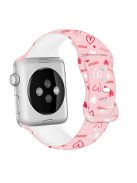 For Apple Watch 10 46mm / Ultra 2 / Ultra 49mm / 9 8 7 45mm / SE (2023) SE (2022) SE 6 5 4 44mm / 3 2 1 42mm Pattern Silicone Watch Band - XO Heart 04