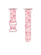 For Apple Watch 10 46mm / Ultra 2 / Ultra 49mm / 9 8 7 45mm / SE (2023) SE (2022) SE 6 5 4 44mm / 3 2 1 42mm Pattern Silicone Watch Band - XO Heart 04