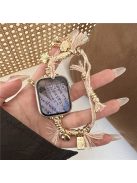 For Apple Watch 10 46mm / Ultra 2 / Ultra 49mm / 9 8 7 45mm / SE (2023) SE (2022) SE 6 5 4 44mm / 3 2 1 42mm Peace Lock Pendant Woven Rope Strap - Apricot