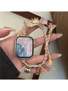 For Apple Watch 10 46mm / Ultra 2 / Ultra 49mm / 9 8 7 45mm / SE (2023) SE (2022) SE 6 5 4 44mm / 3 2 1 42mm Peace Lock Pendant Woven Rope Strap - Colorful