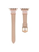 For Apple Watch 10 46mm / Ultra 2 / Ultra 49mm / 9 8 7 45mm / SE (2023) SE (2022) SE 6 5 4 44mm / 3 2 1 42mm Pearl Adjustable Watch Band - Deep Pink