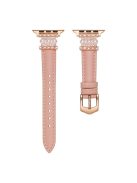 For Apple Watch 10 46mm / Ultra 2 / Ultra 49mm / 9 8 7 45mm / SE (2023) SE (2022) SE 6 5 4 44mm / 3 2 1 42mm Pearl Adjustable Watch Band - Light Pink