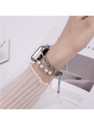 For Apple Watch 10 46mm / Ultra 2 / Ultra 49mm / 9 8 7 45mm / SE (2023) SE (2022) SE 6 5 4 44mm / 3 2 1 42mm Pearl Chain Stainless Steel Watch Strap - Silver