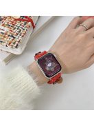 For Apple Watch 10 46mm / Ultra 2 / Ultra 49mm / 9 8 7 45mm / SE (2023) SE (2022) SE 6 5 4 44mm / 3 2 1 42mm Plush Christmas Watch Band - Red