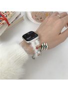 For Apple Watch 10 46mm / Ultra 2 / Ultra 49mm / 9 8 7 45mm / SE (2023) SE (2022) SE 6 5 4 44mm / 3 2 1 42mm Plush Christmas Watch Band - White