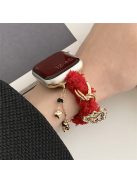 For Apple Watch 10 46mm / Ultra 2 / Ultra 49mm / 9 8 7 45mm / SE (2023) SE (2022) SE 6 5 4 44mm / 3 2 1 42mm Plush Soft Wrist Strap - Red / Butterfly