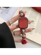 For Apple Watch 10 46mm / Ultra 2 / Ultra 49mm / 9 8 7 45mm / SE (2023) SE (2022) SE 6 5 4 44mm / 3 2 1 42mm Plush Soft Wrist Strap - Red / Camellia